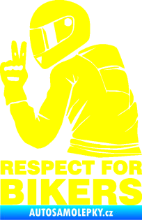 Samolepka Motorkář 004 respect for bikers nápis žlutá citron