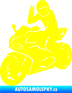 Samolepka Motorkář 006 levá žlutá citron