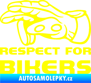 Samolepka Motorkář 014 levá respect for bikers žlutá citron