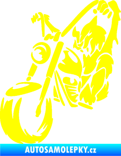 Samolepka Motorkář 015 levá harley žlutá citron