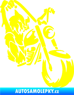 Samolepka Motorkář 015 pravá harley žlutá citron