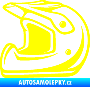 Samolepka Motorkářská helma 002 levá žlutá citron
