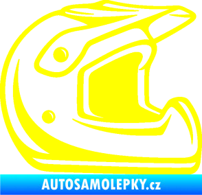 Samolepka Motorkářská helma 002 pravá žlutá citron