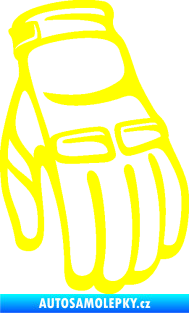 Samolepka Motorkářské rukavice 001 pravá žlutá citron