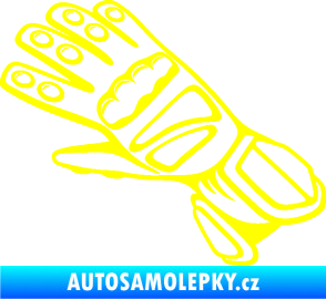 Samolepka Motorkářské rukavice 002 levá žlutá citron