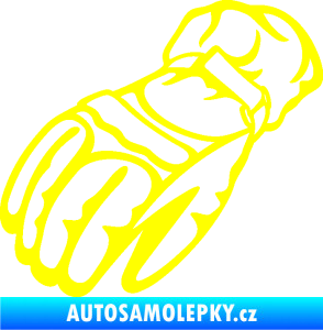Samolepka Motorkářské rukavice 003 levá žlutá citron