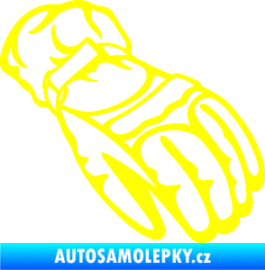 Samolepka Motorkářské rukavice 003 pravá žlutá citron