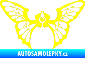 Samolepka Motýl 001 pravá žlutá citron