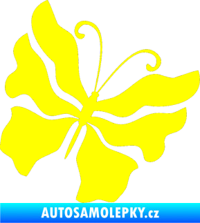 Samolepka Motýl 003 pravá žlutá citron
