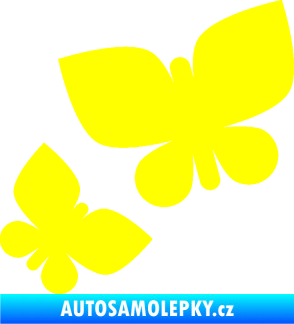 Samolepka Motýlci 001 levá žlutá citron