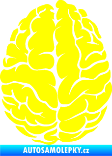 Samolepka Mozek 001 levá žlutá citron