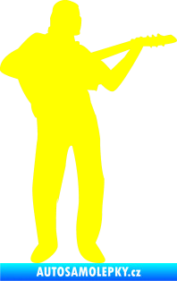 Samolepka Music 002 pravá hráč na kytaru žlutá citron