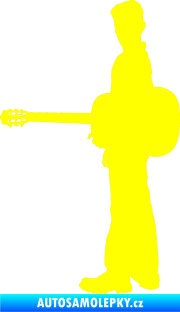 Samolepka Music 003 levá hráč na kytaru žlutá citron
