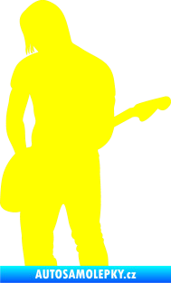 Samolepka Music 005 levá hráč na kytaru žlutá citron