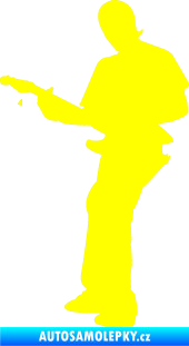 Samolepka Music 006 levá hráč na kytaru žlutá citron