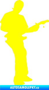 Samolepka Music 006 pravá hráč na kytaru žlutá citron