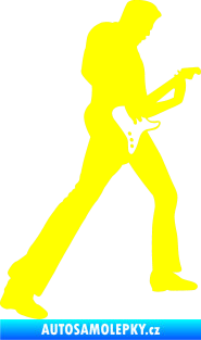 Samolepka Music 008 pravá hráč na kytaru žlutá citron