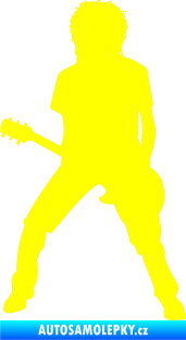 Samolepka Music 010 levá rocker s kytarou žlutá citron
