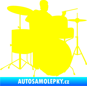 Samolepka Music 011 pravá hráč na bicí žlutá citron