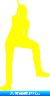 Samolepka Music 017 levá zpěvačka žlutá citron
