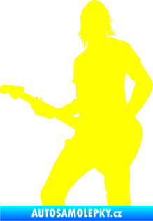 Samolepka Music 019 levá hráč na kytaru žlutá citron