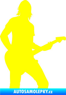 Samolepka Music 019 pravá hráč na kytaru žlutá citron