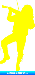 Samolepka Music 020 levá hráč na housle žlutá citron