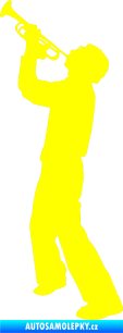 Samolepka Music 022 levá hráč na trubku žlutá citron