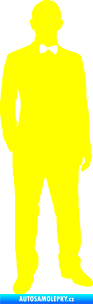 Samolepka Muž 001 pravá tajný agent žlutá citron