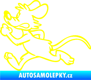 Samolepka Myš 001 levá sprintuje žlutá citron
