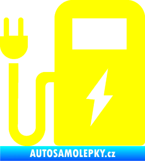 Samolepka Nabíjecí stanice 001 levá elektromobil charge žlutá citron