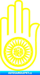 Samolepka Náboženský symbol Džinismus Ahimsa žlutá citron