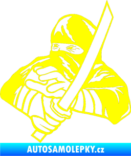 Samolepka Ninja silueta levá žlutá citron