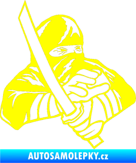 Samolepka Ninja silueta pravá žlutá citron