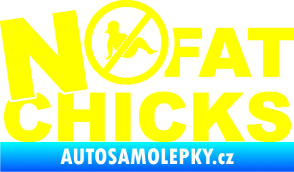 Samolepka No fat chicks 003 žlutá citron