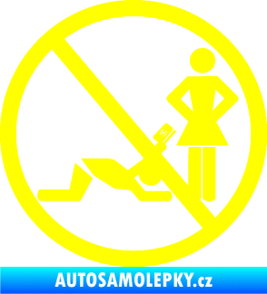 Samolepka No free money žlutá citron