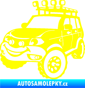 Samolepka Off Road 005 levá veselé autíčko žlutá citron