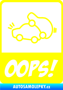 Samolepka Oops love cars 002 žlutá citron