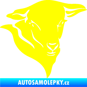 Samolepka Ovce 001 pravá hlava žlutá citron