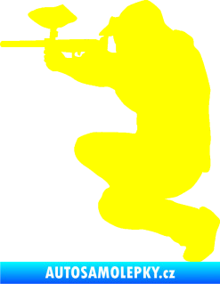 Samolepka Paintball 001 levá žlutá citron