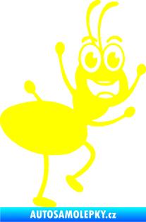 Samolepka Pan mravenec pravá žlutá citron