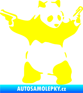 Samolepka Panda 007 pravá gangster žlutá citron