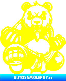 Samolepka Panda 012 levá Kung Fu bojovník žlutá citron