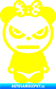 Samolepka Panda girl žlutá citron