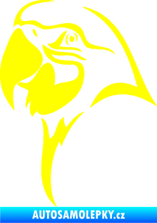 Samolepka Papoušek 006 levá hlava žlutá citron
