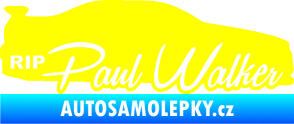 Samolepka Paul Walker 005 RIP žlutá citron