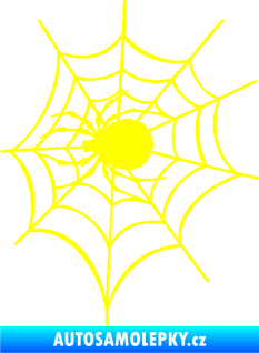 Samolepka Pavouk 016 levá s pavučinou žlutá citron