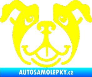 Samolepka Pes 069 Buldoček žlutá citron