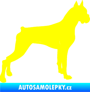 Samolepka Pes 087 pravá Boxer žlutá citron