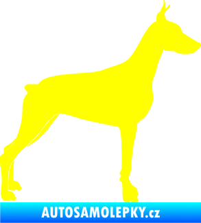 Samolepka Pes 088 pravá Dobrman žlutá citron